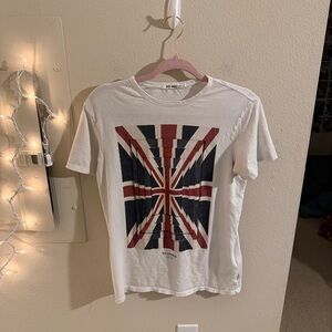 Ben Sherman London Union Jack Graphic T-Shirt White XS British Flag Tee